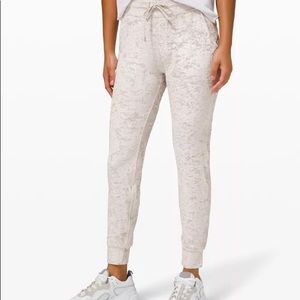 Lululemon Silver Crushed Velvet Joggers